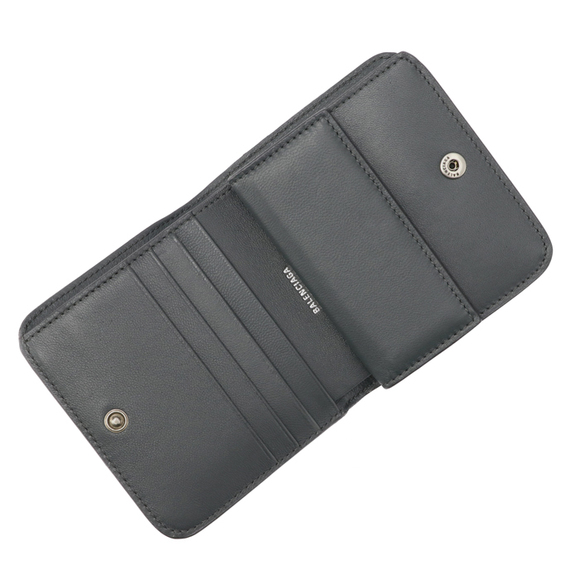 BALENCIAGA Wallet Bifold BB Monaco Metalized Flap Coin Wallet - Picture 5 of 8